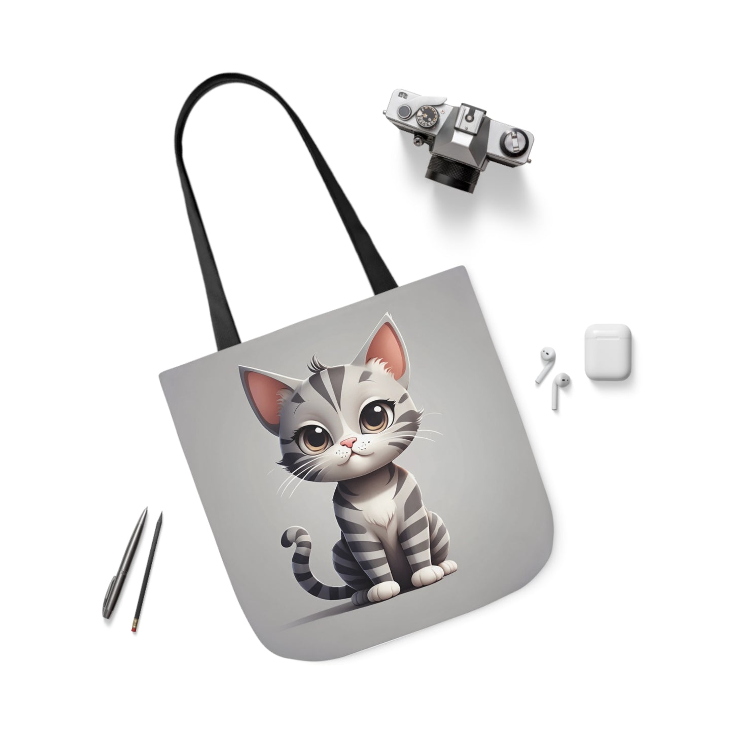 Kitty - Canvas Tote Bag, 5-Color Straps