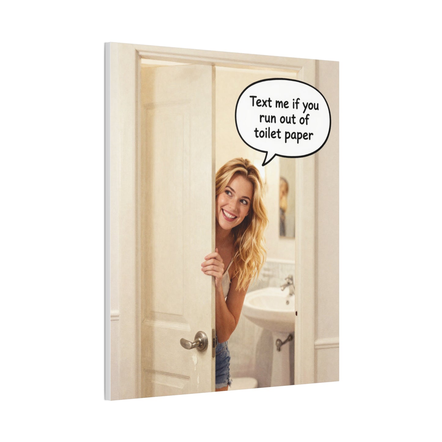 Text Me - Canvas Stretched, 0.75"- Wall Art 2026 - Bathroom Humor