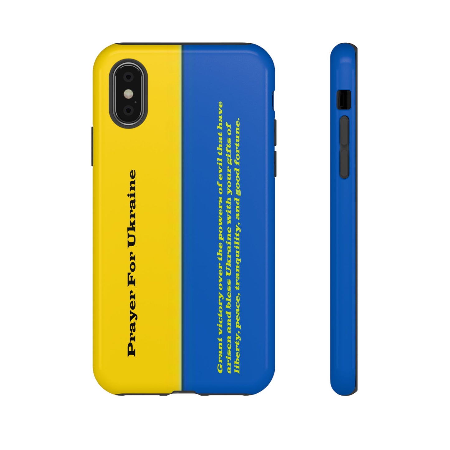 Flag of Ukraine with Prayer - Flag Phone Cases