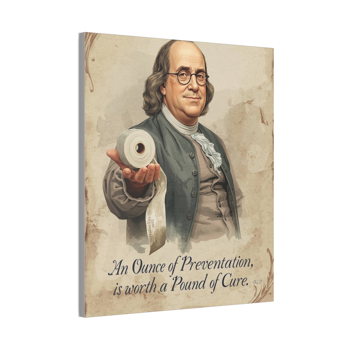 Franklin - Canvas Stretched, 0.75" - 2026 Wall Art - Bathroom Humor