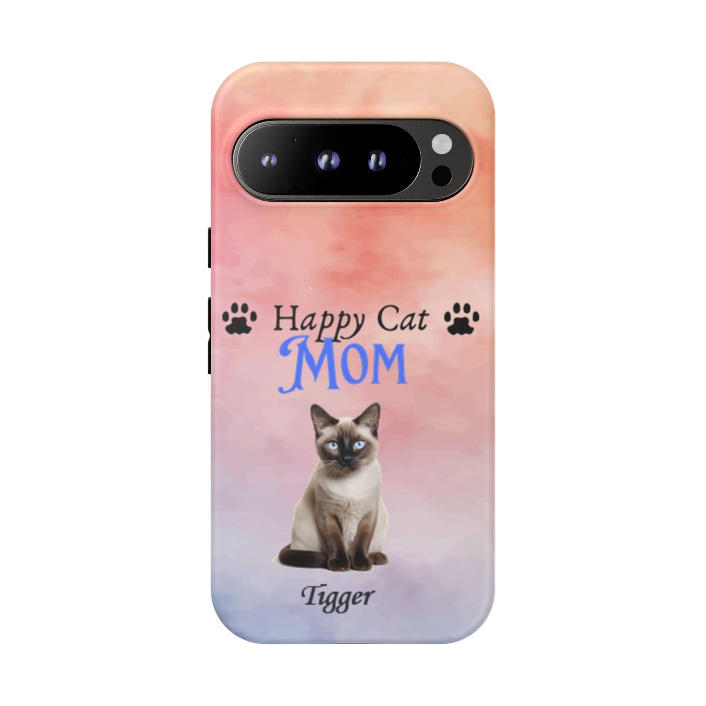 Happy Cat Mom - Personalized - Whimsical Phone Cases - Mother's Day