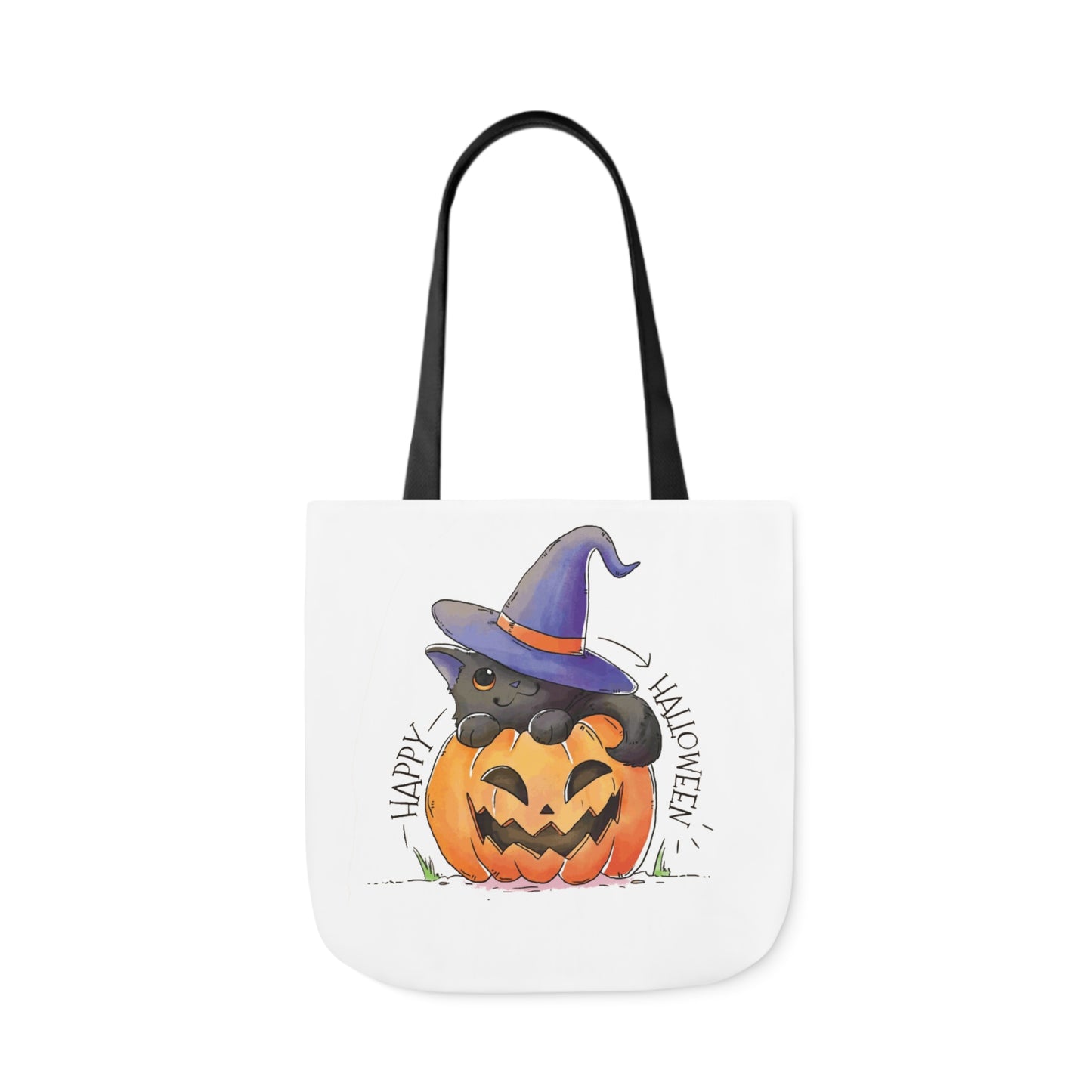 Happy Halloween - Canvas Tote Bag, 5-Color Straps - Halloween