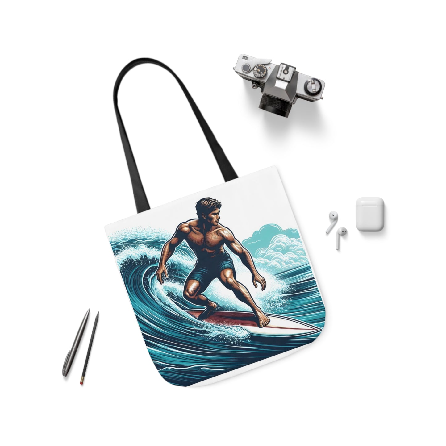 Surfer - Canvas Tote Bag, 5-Color Straps