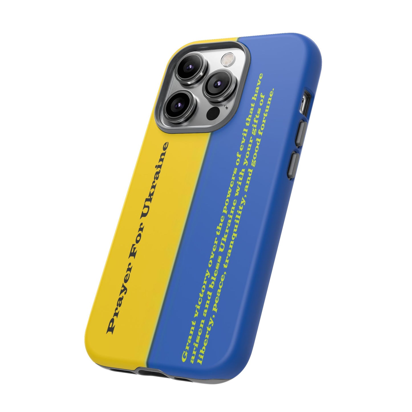 Flag of Ukraine with Prayer - Flag Phone Cases