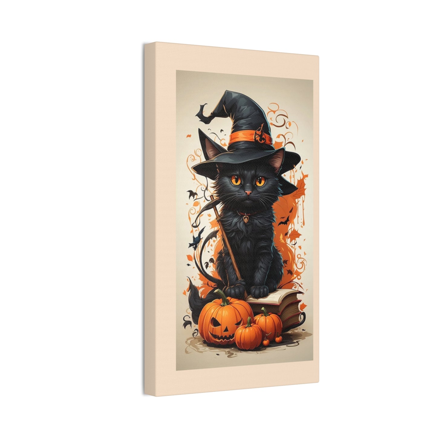 Black Cat - Canvas Stretched, 0.75" - Halloween