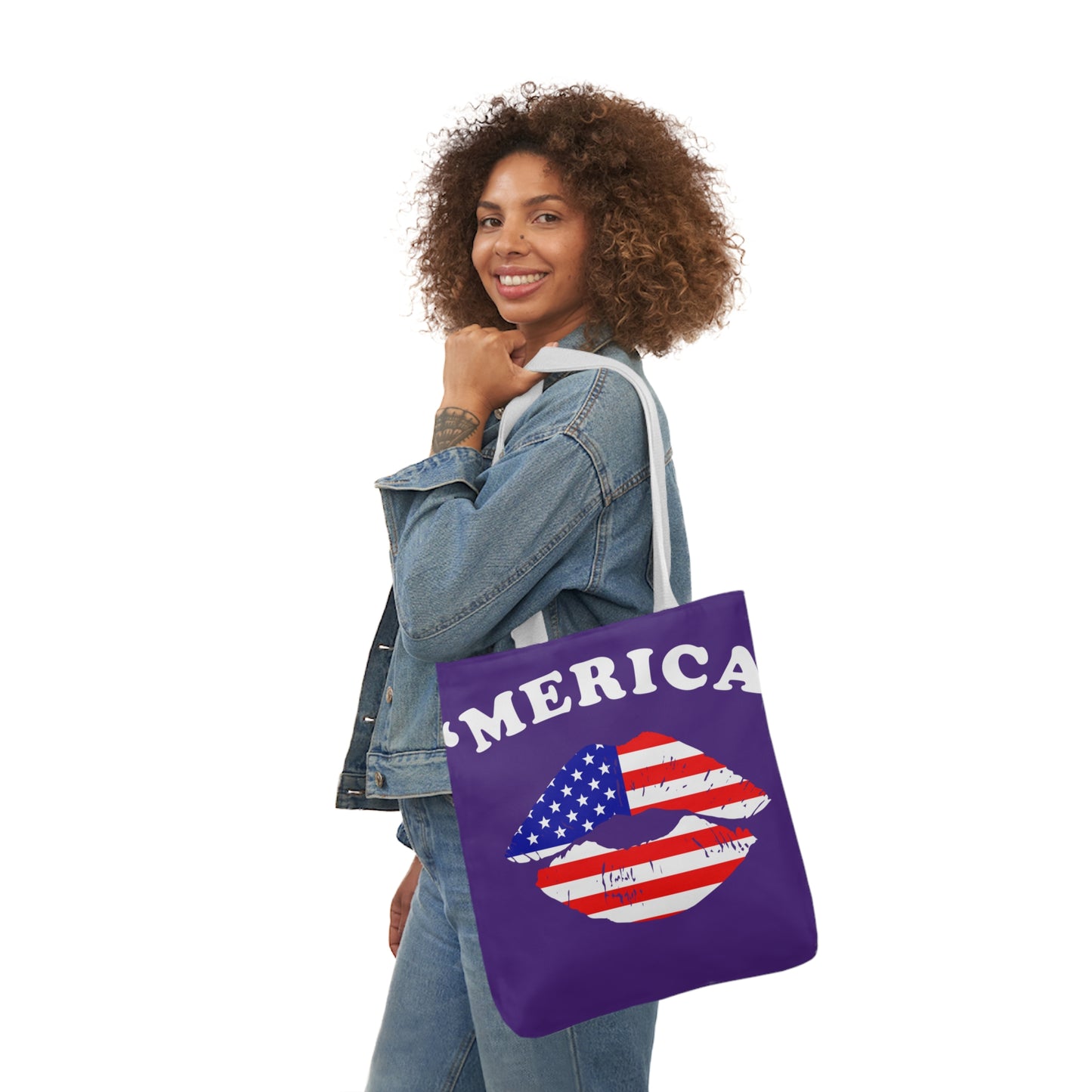 America - Canvas Tote Bag, 5-Color Straps