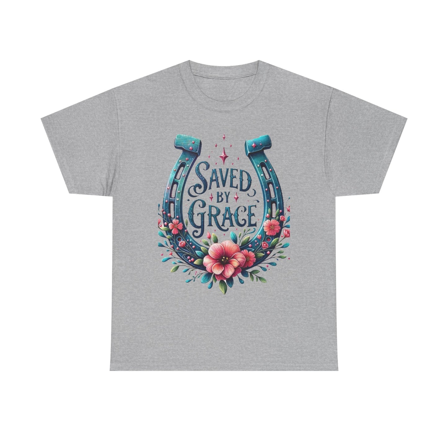 Saved by Grace - Unisex Heavy Cotton Tee - Easter - Mother's Day - Father's Day