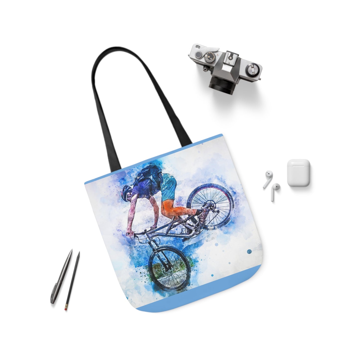 Mountain Bike - Canvas Tote Bag, 5-Color Straps