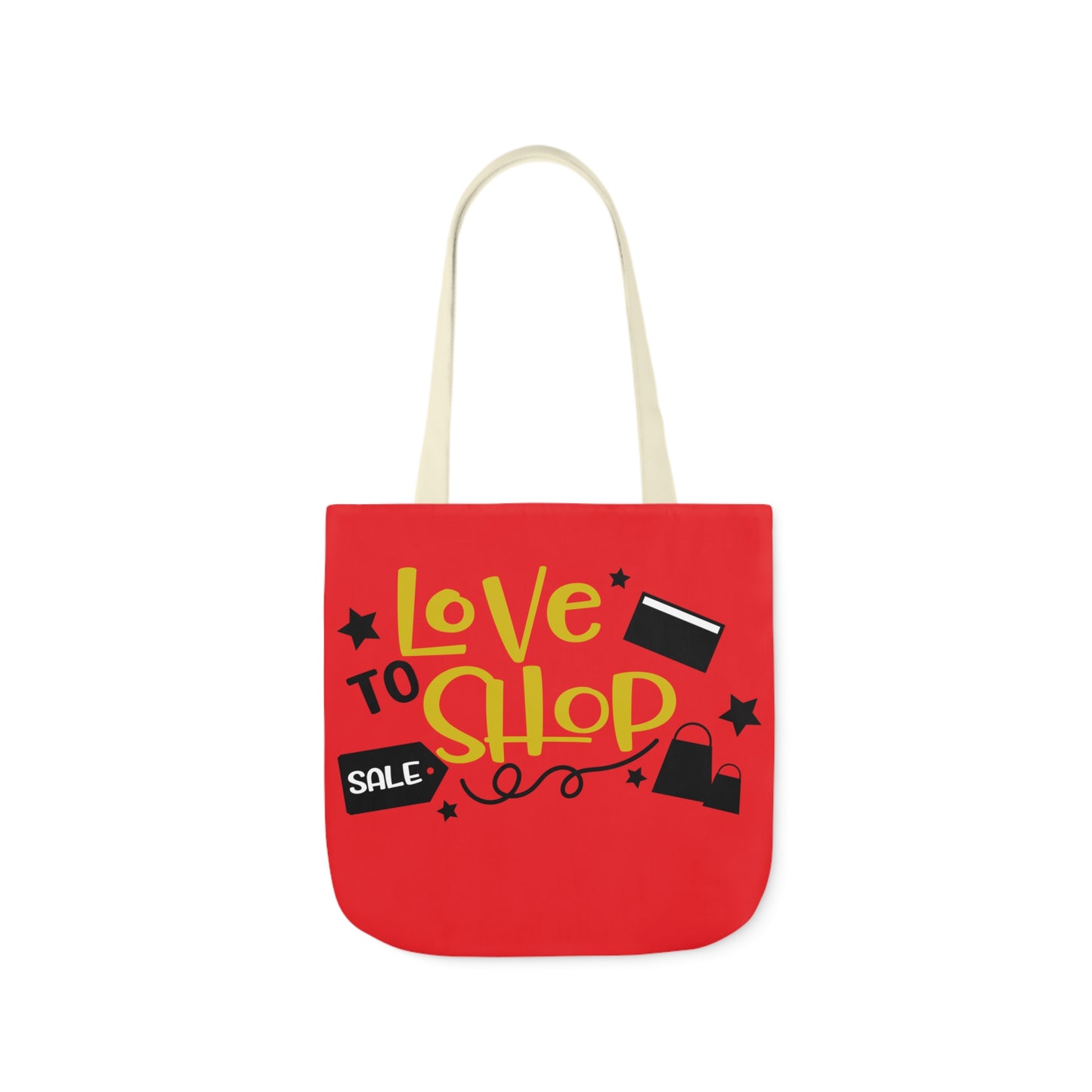 Love to Shop = Canvas Tote Bag, 5-Color Straps - Mother's Day