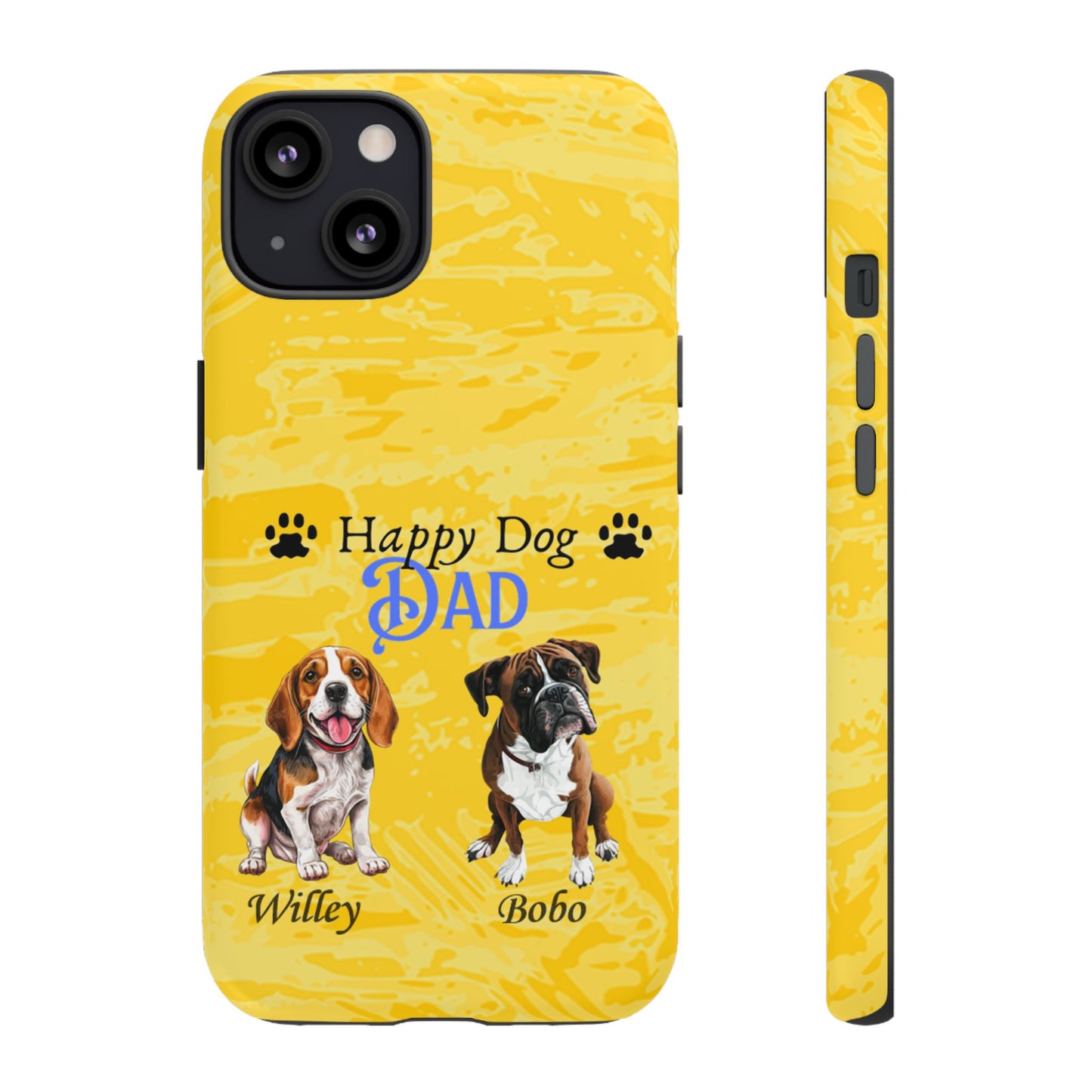 Happy Dog Dad - Personalized - Whimsical Phone Cases - Father's Day