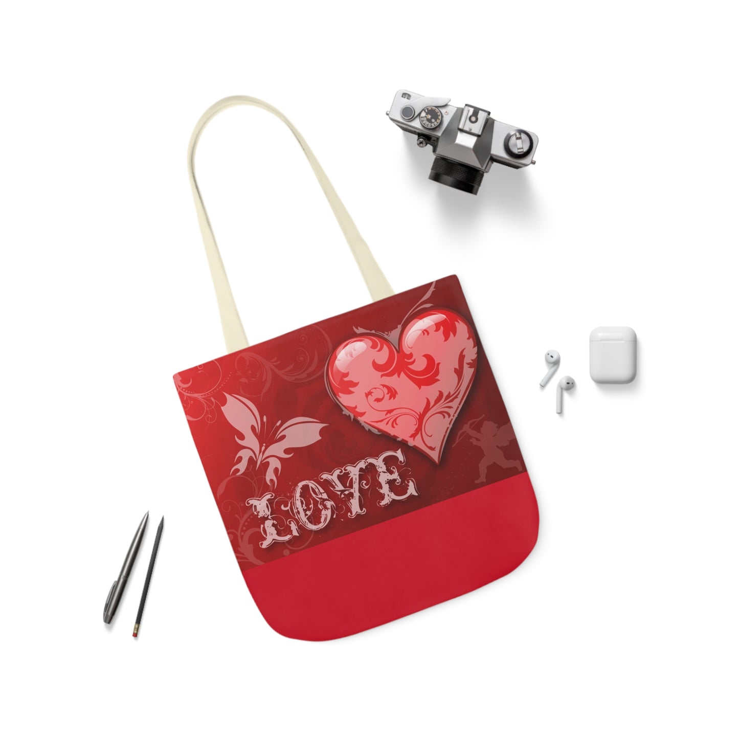 Valentines - Canvas Tote Bag, 5-Color Straps