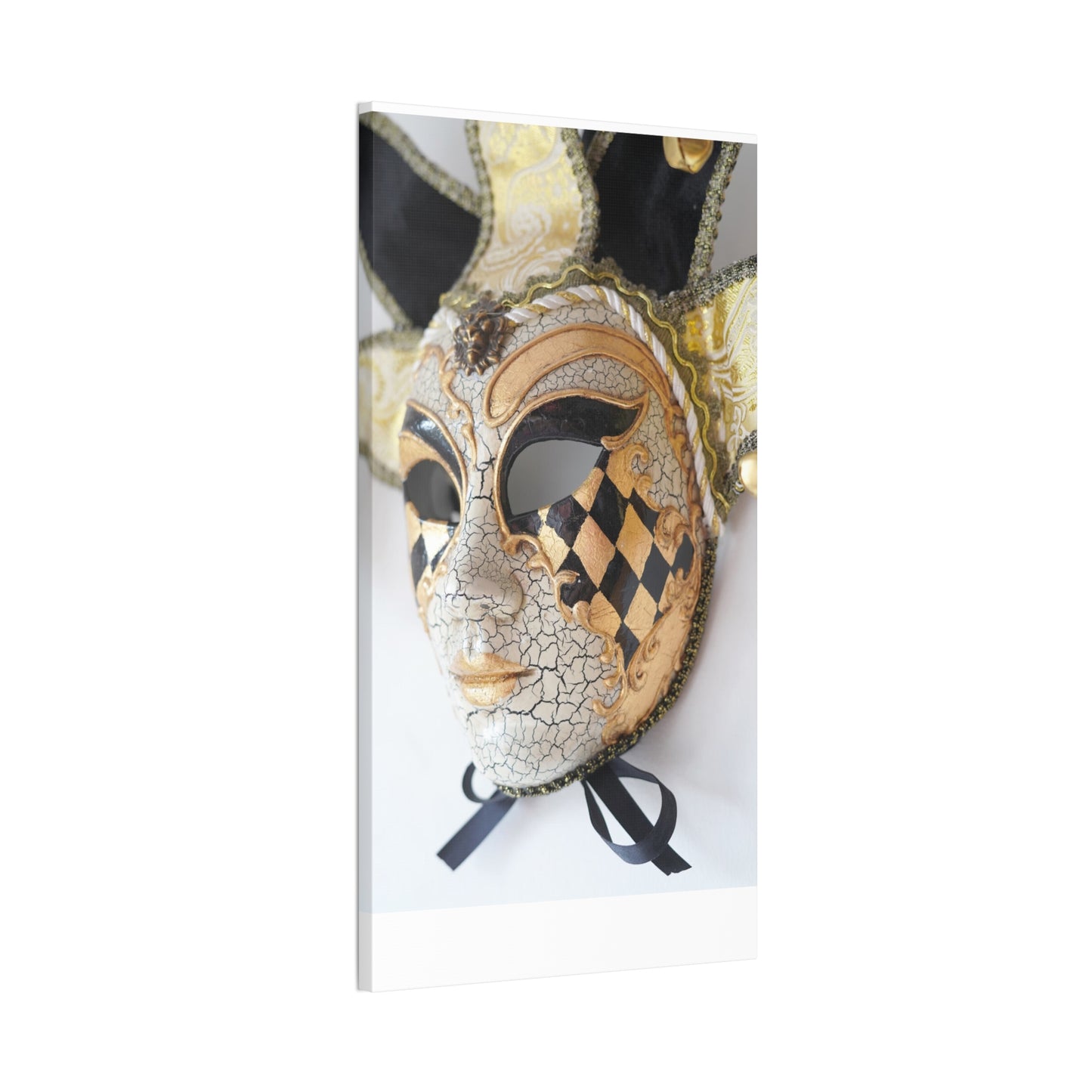 Gold and Silver Mask - Canvas Stretched, 0.75"