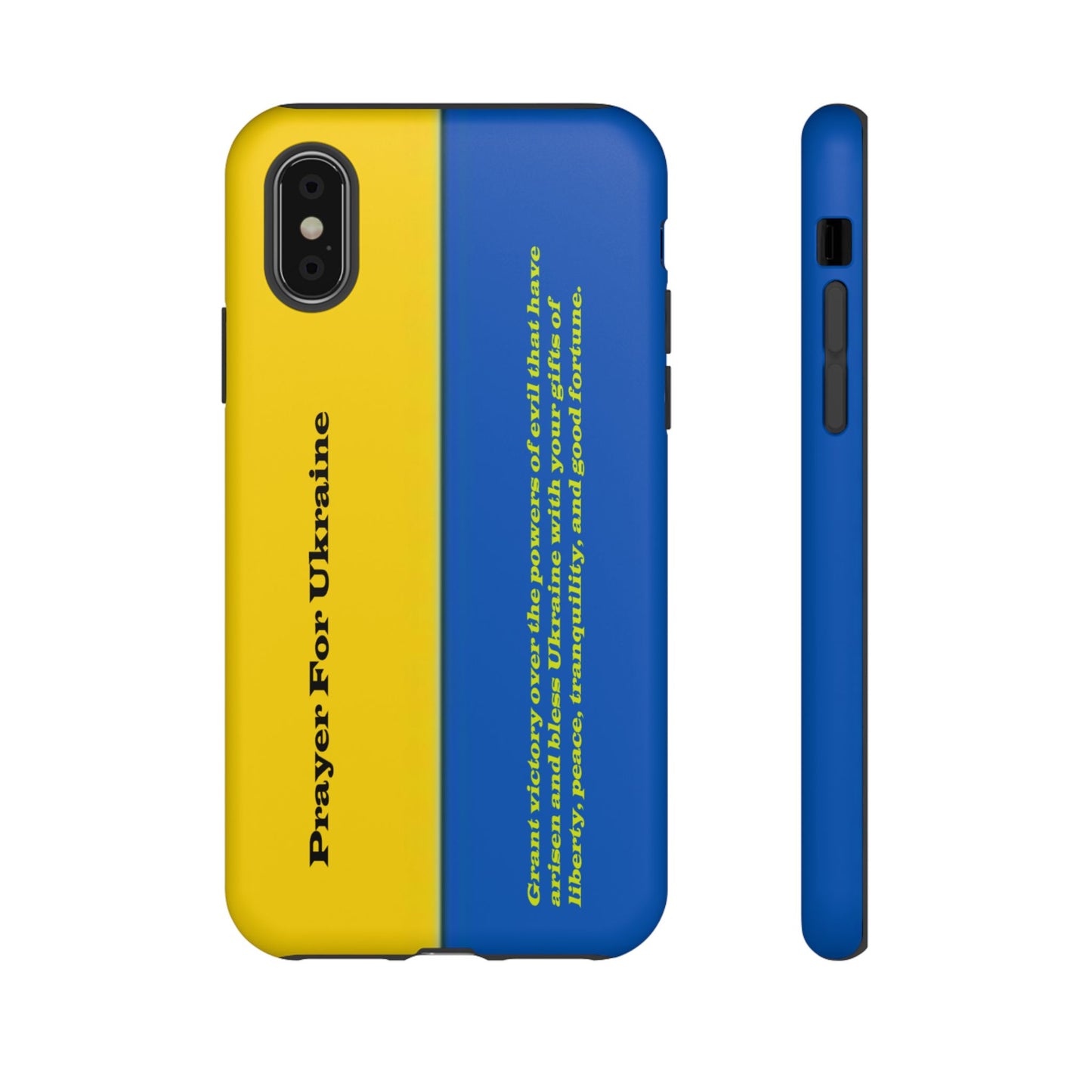 Flag of Ukraine with Prayer - Flag Phone Cases