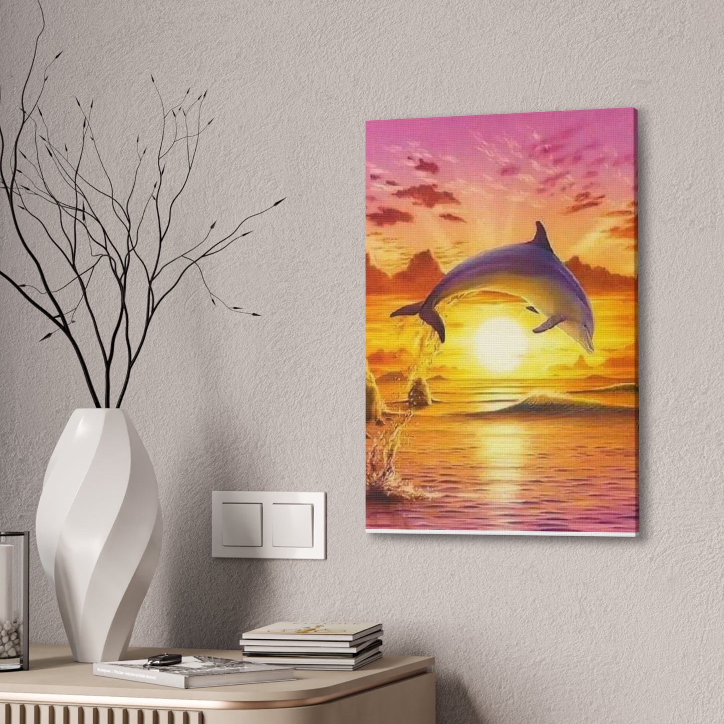 Dolphin - Canvas Stretched, 0.75"