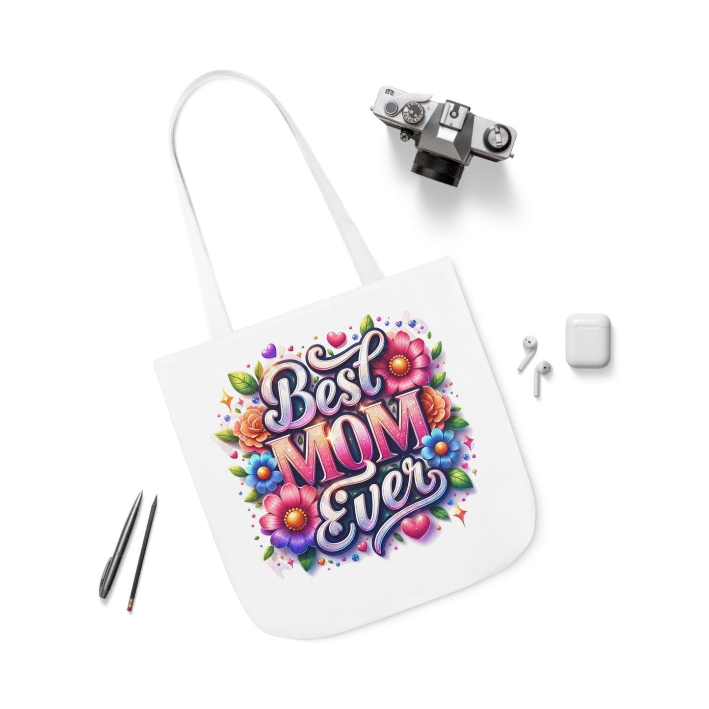 Best Mom Ever - Canvas Tote Bag, 5-Color Straps -  Mother's Day