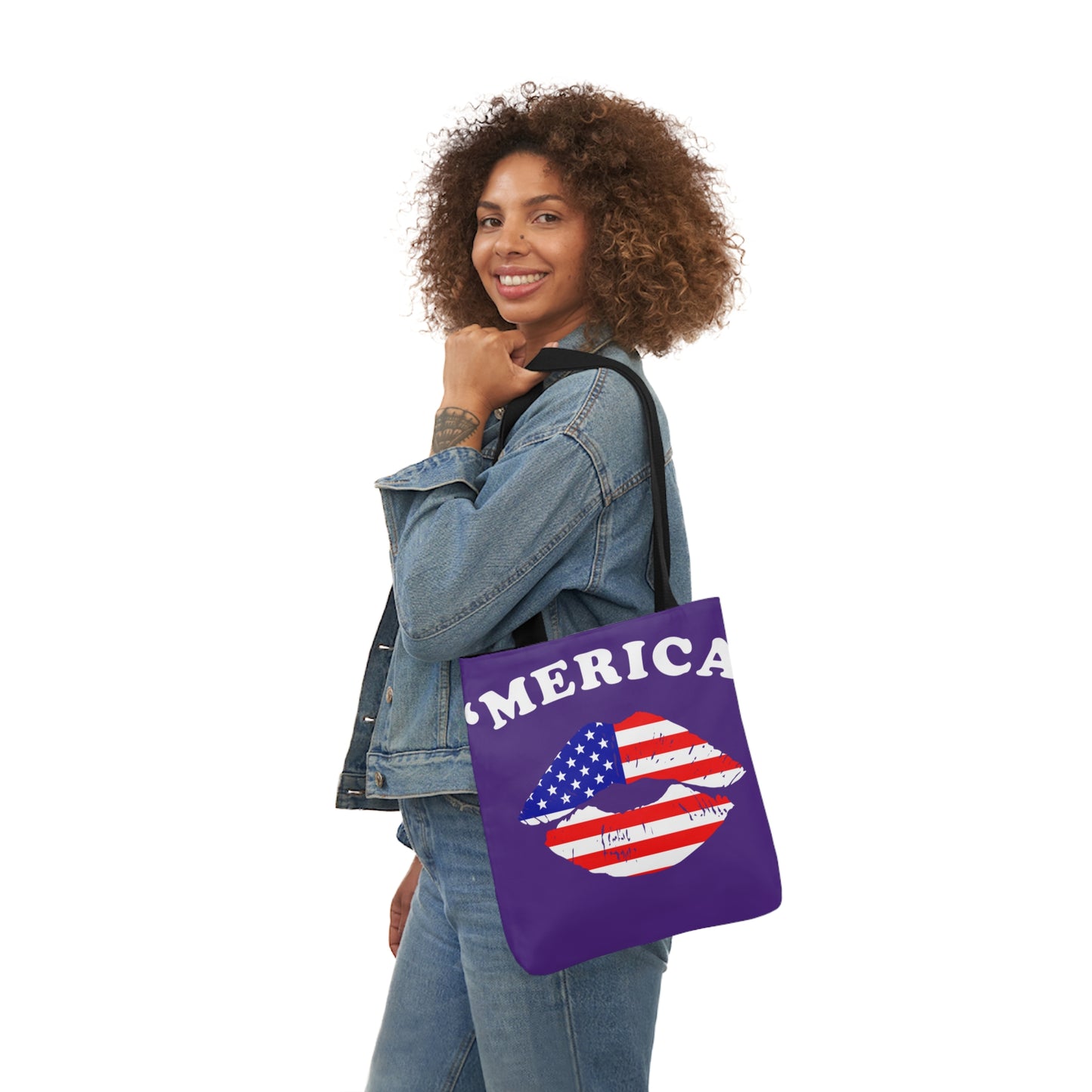 America - Canvas Tote Bag, 5-Color Straps