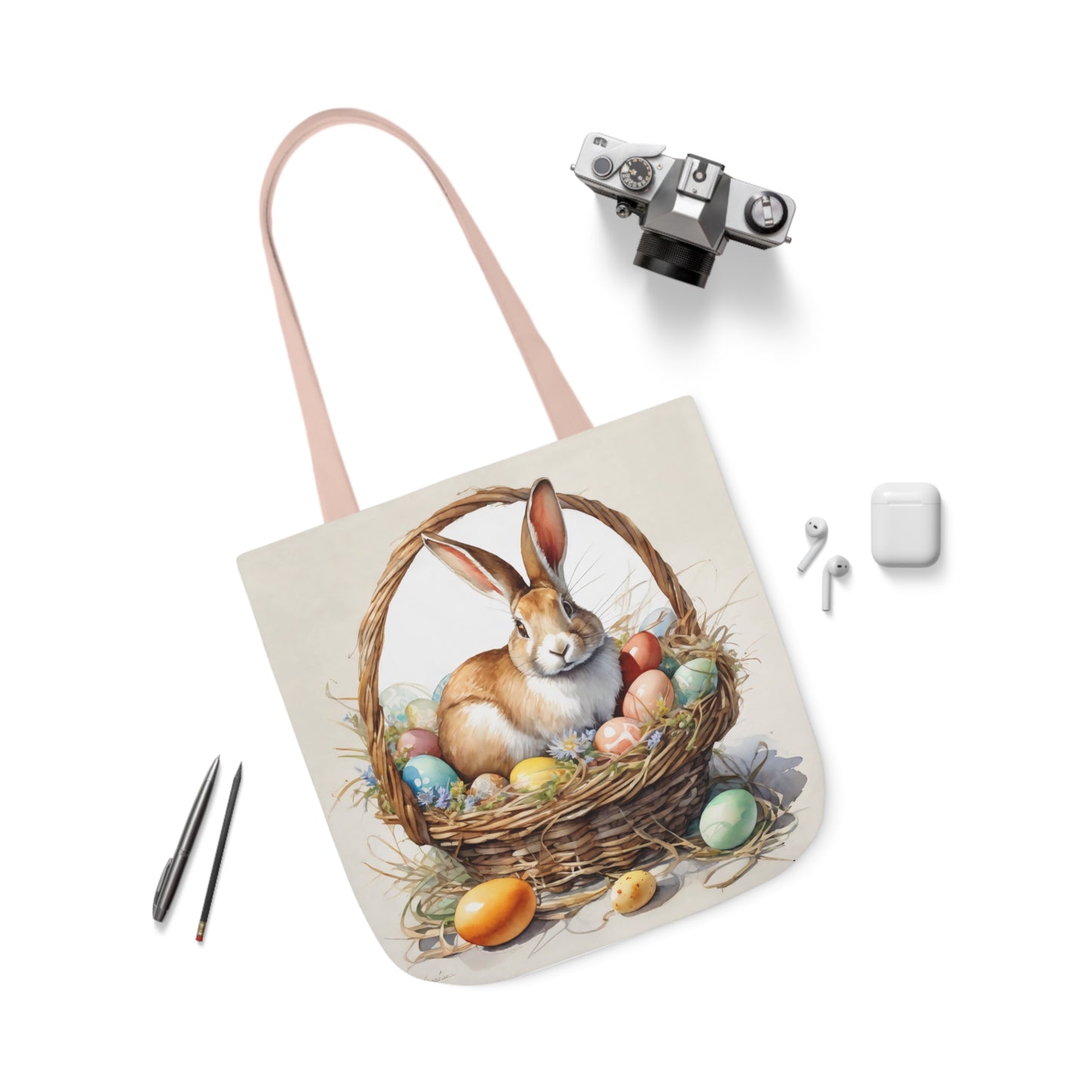 Easter - Canvas Tote Bag, 5-Color Straps -