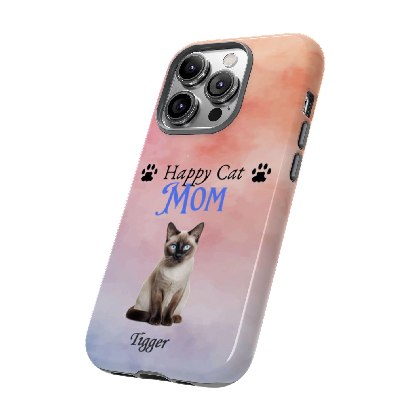 Happy Cat Mom - Personalized - Whimsical Phone Cases - Mother's Day