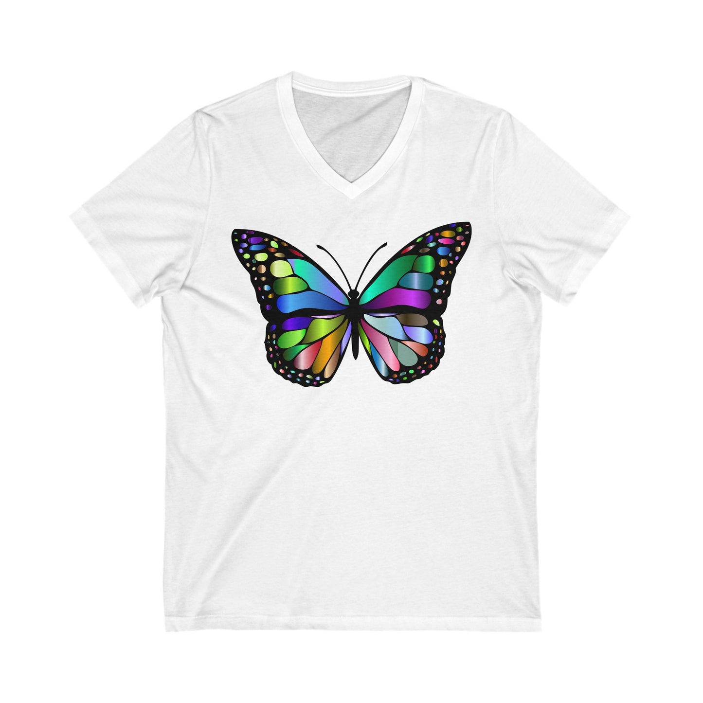 Colorful Butterfly - Unisex Jersey Short Sleeve V-Neck T-Shirts