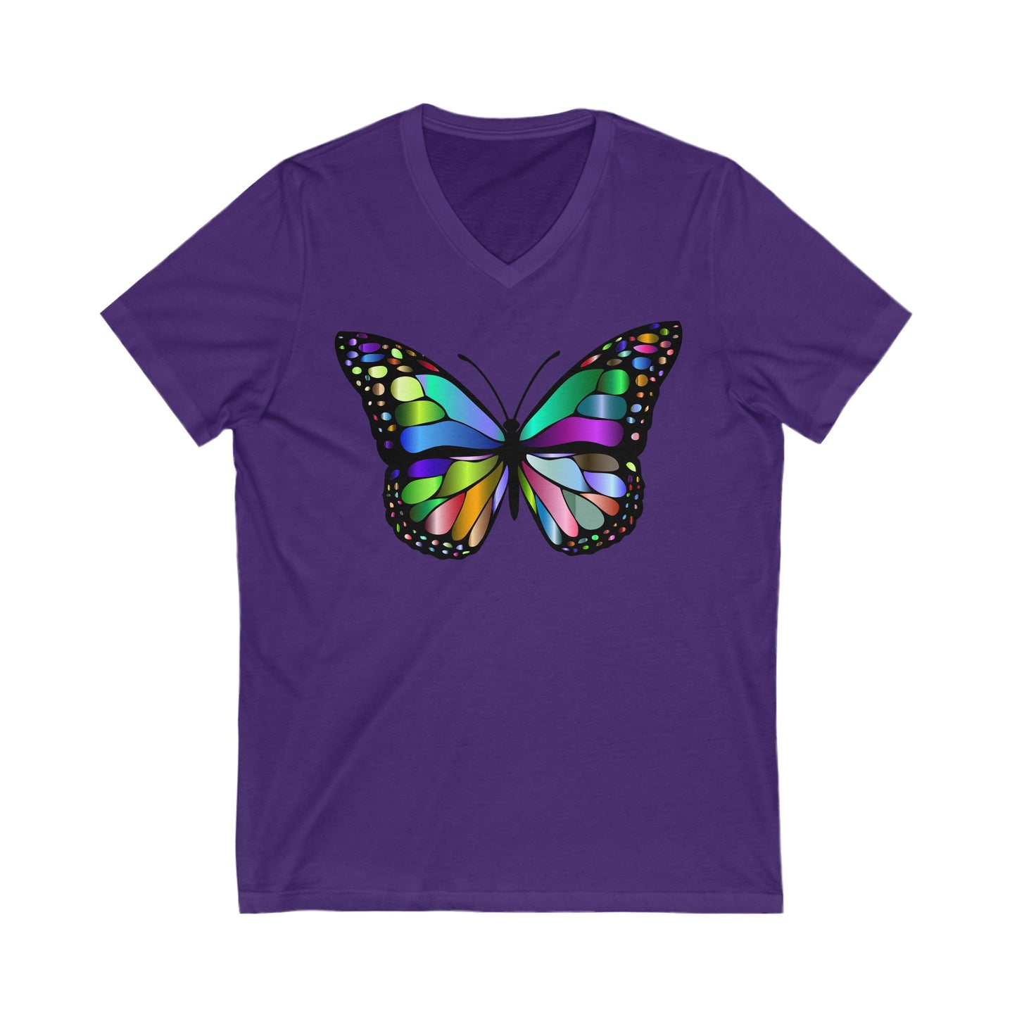 Colorful Butterfly - Unisex Jersey Short Sleeve V-Neck T-Shirts