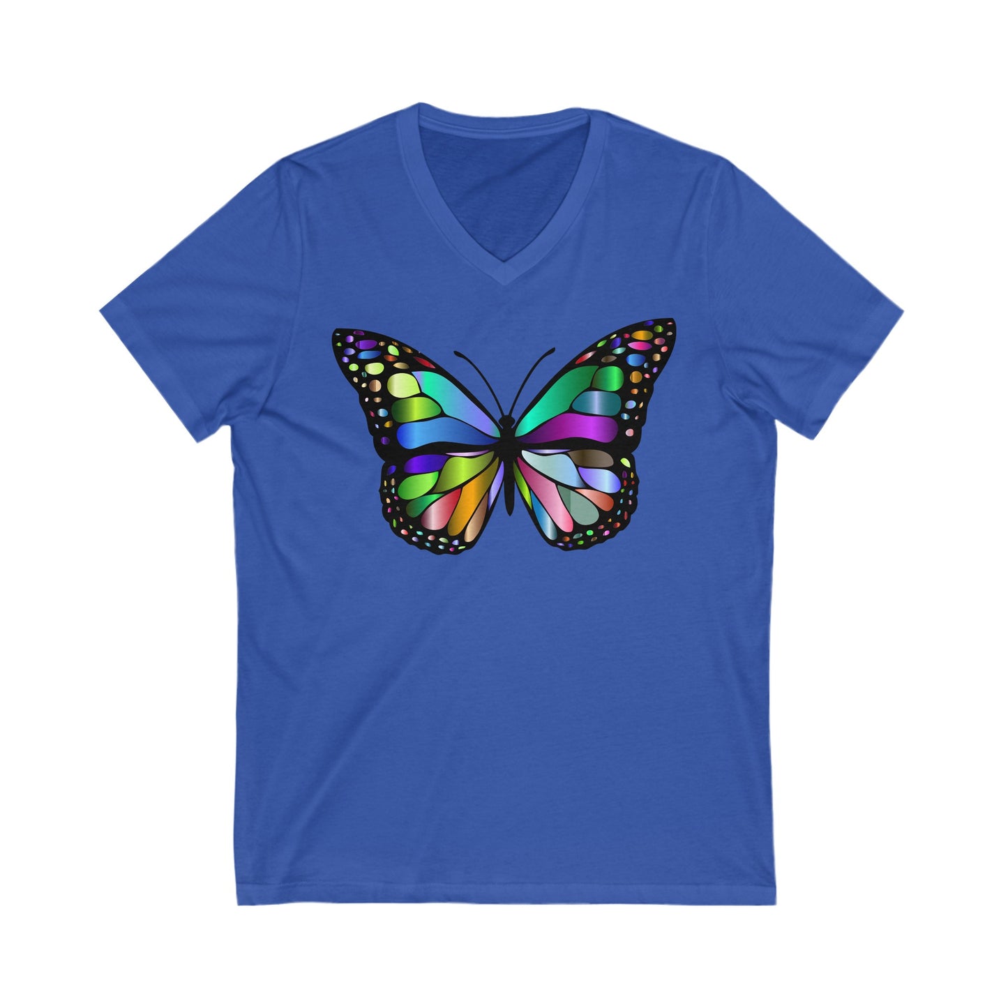 Colorful Butterfly - Unisex Jersey Short Sleeve V-Neck T-Shirts