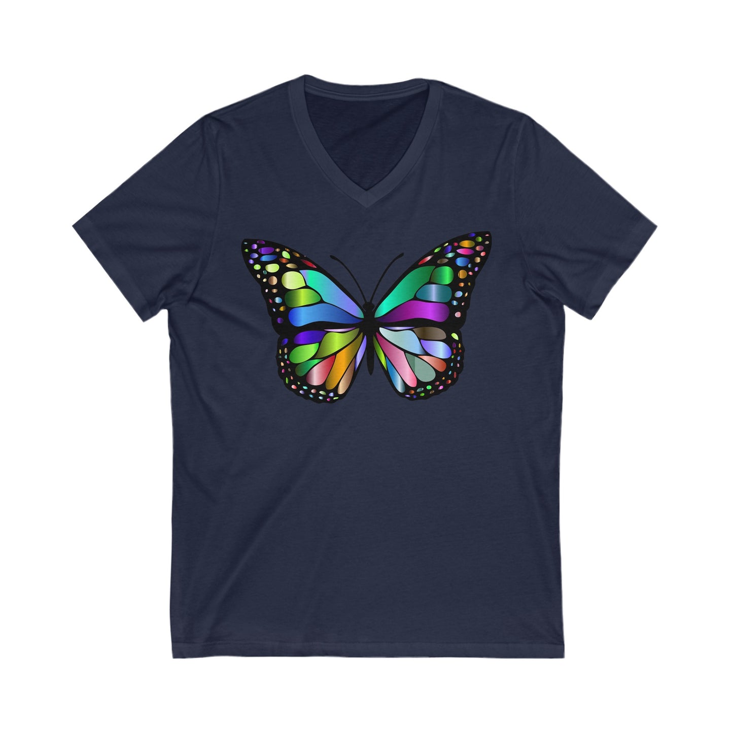 Colorful Butterfly - Unisex Jersey Short Sleeve V-Neck T-Shirts