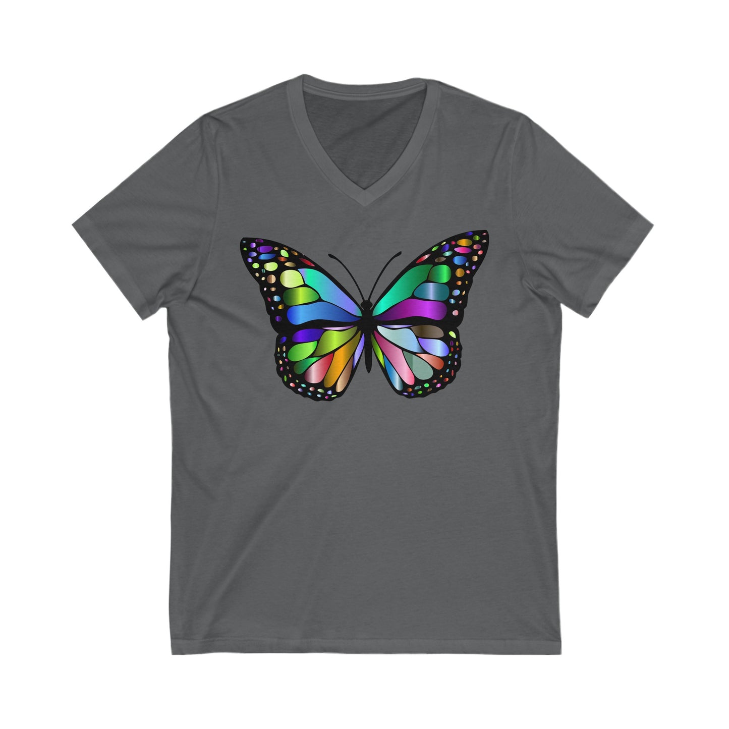 Colorful Butterfly - Unisex Jersey Short Sleeve V-Neck T-Shirts