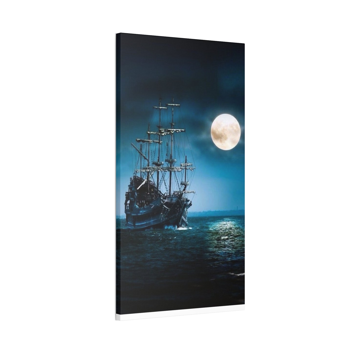 At Sea by Moonlight - Canvas Stretched, 0.75"