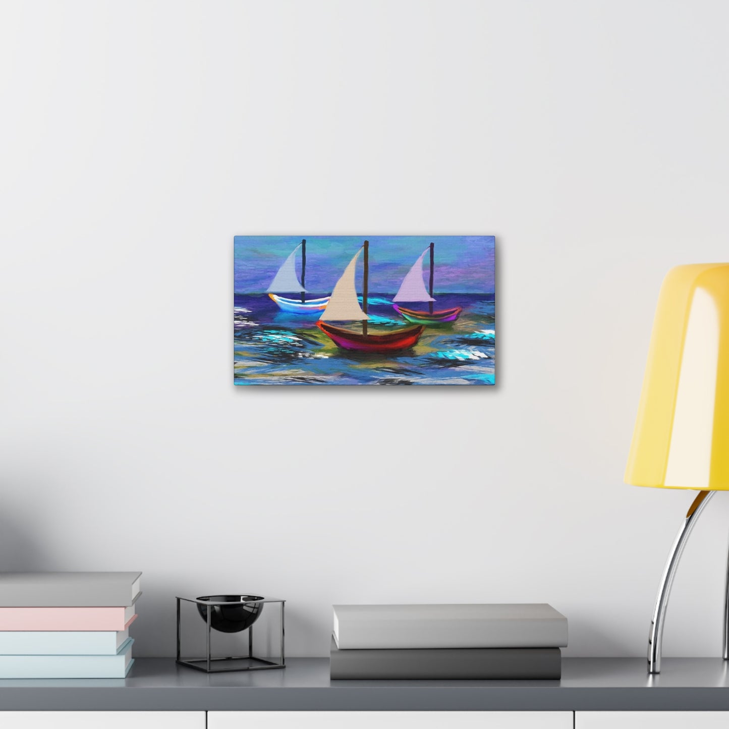 Sail Boats - Pastel _ Canvas Stretched, 0.75"