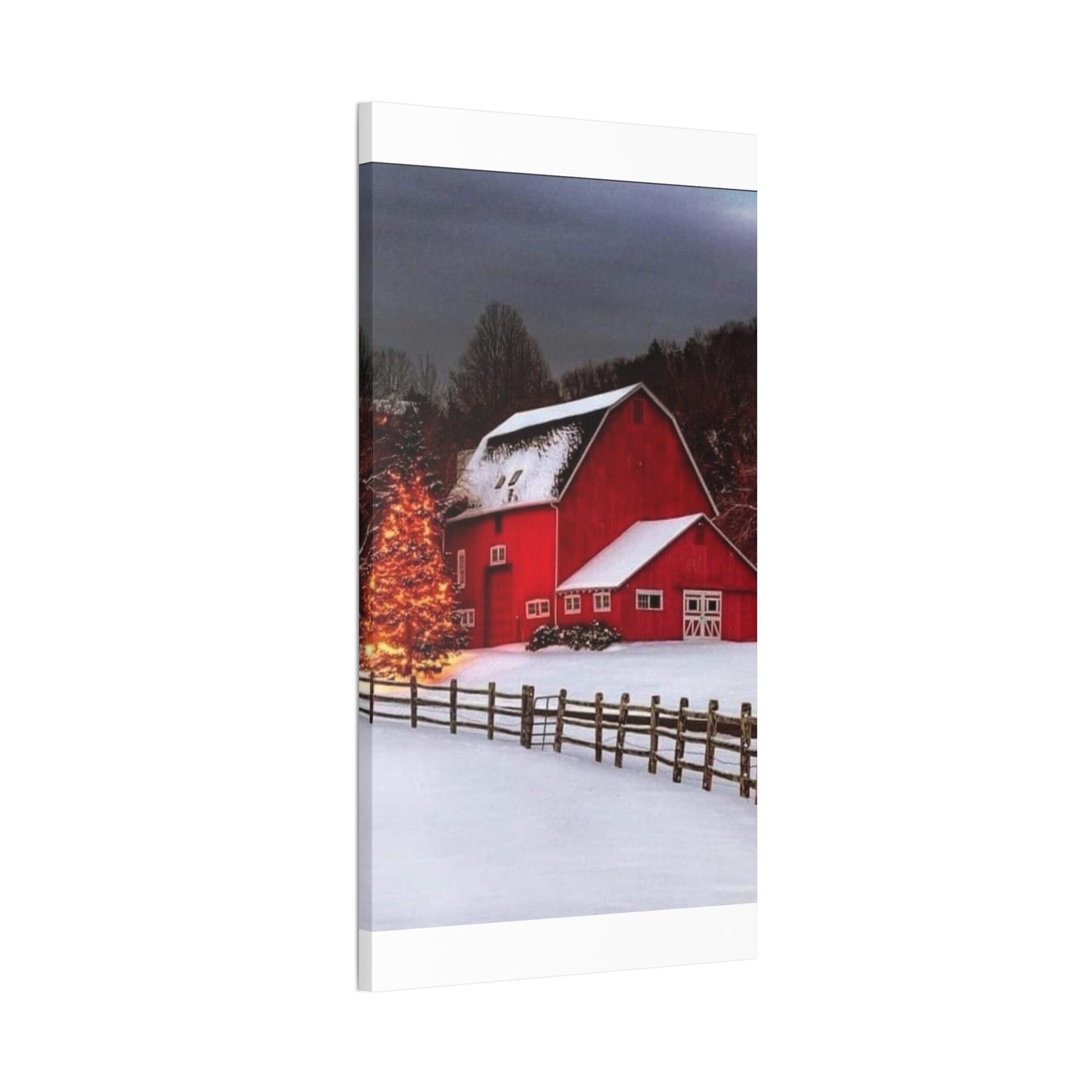 Barn in Winter - Canvas Stretched, 0.75"