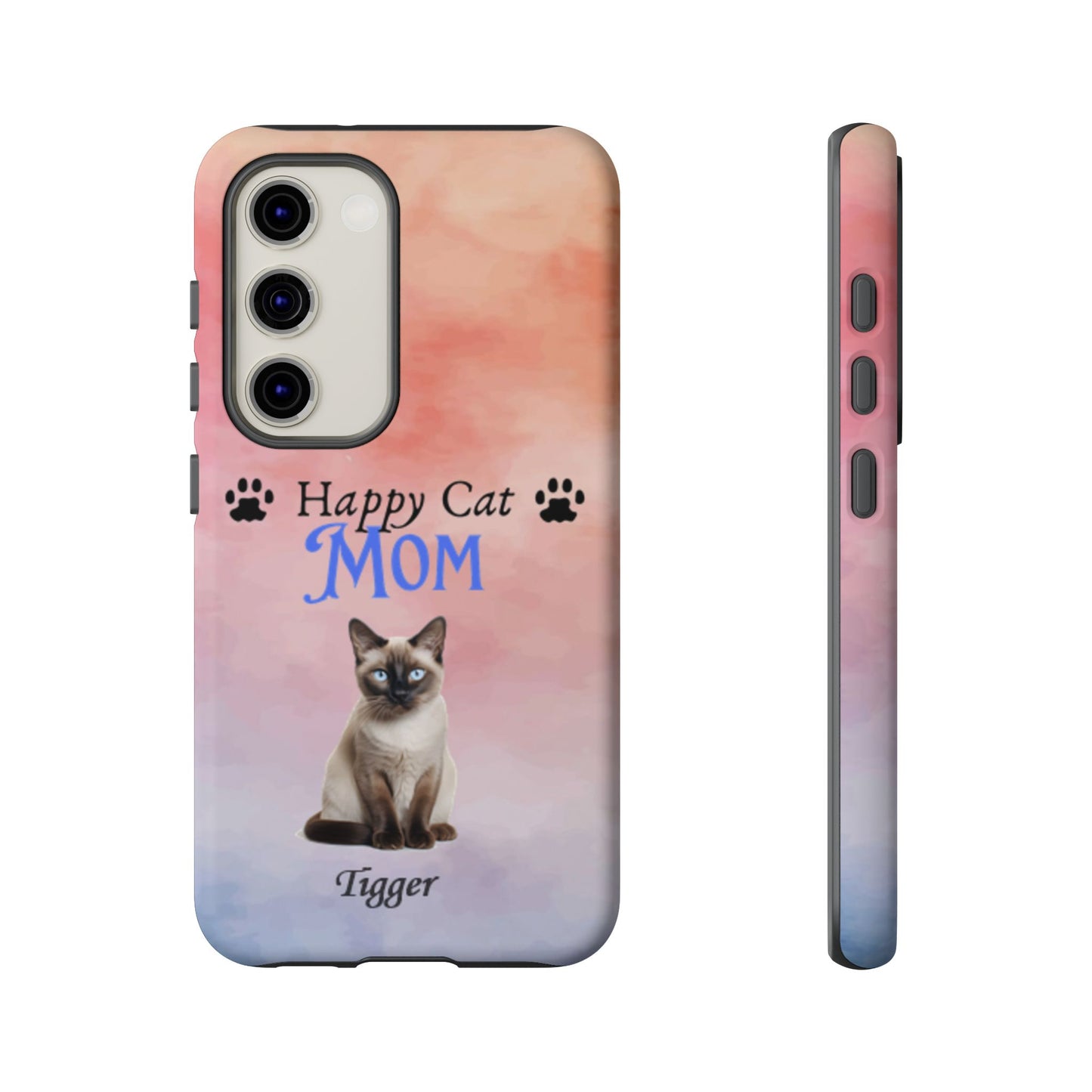 Happy Cat Mom - Personalized - Whimsical Phone Cases - Mother's Day