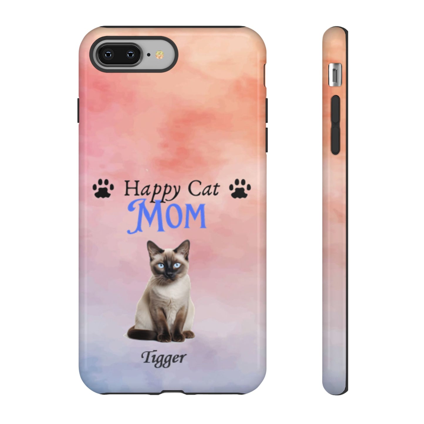 Happy Cat Mom - Personalized - Whimsical Phone Cases - Mother's Day