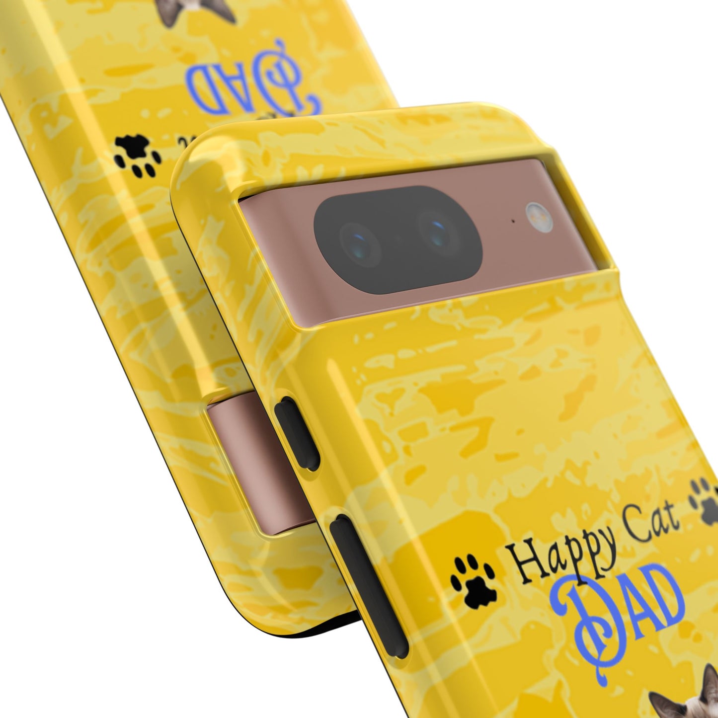 Happy Cat Dad - Personalized - Whimsical Phone Cases - Father's Day