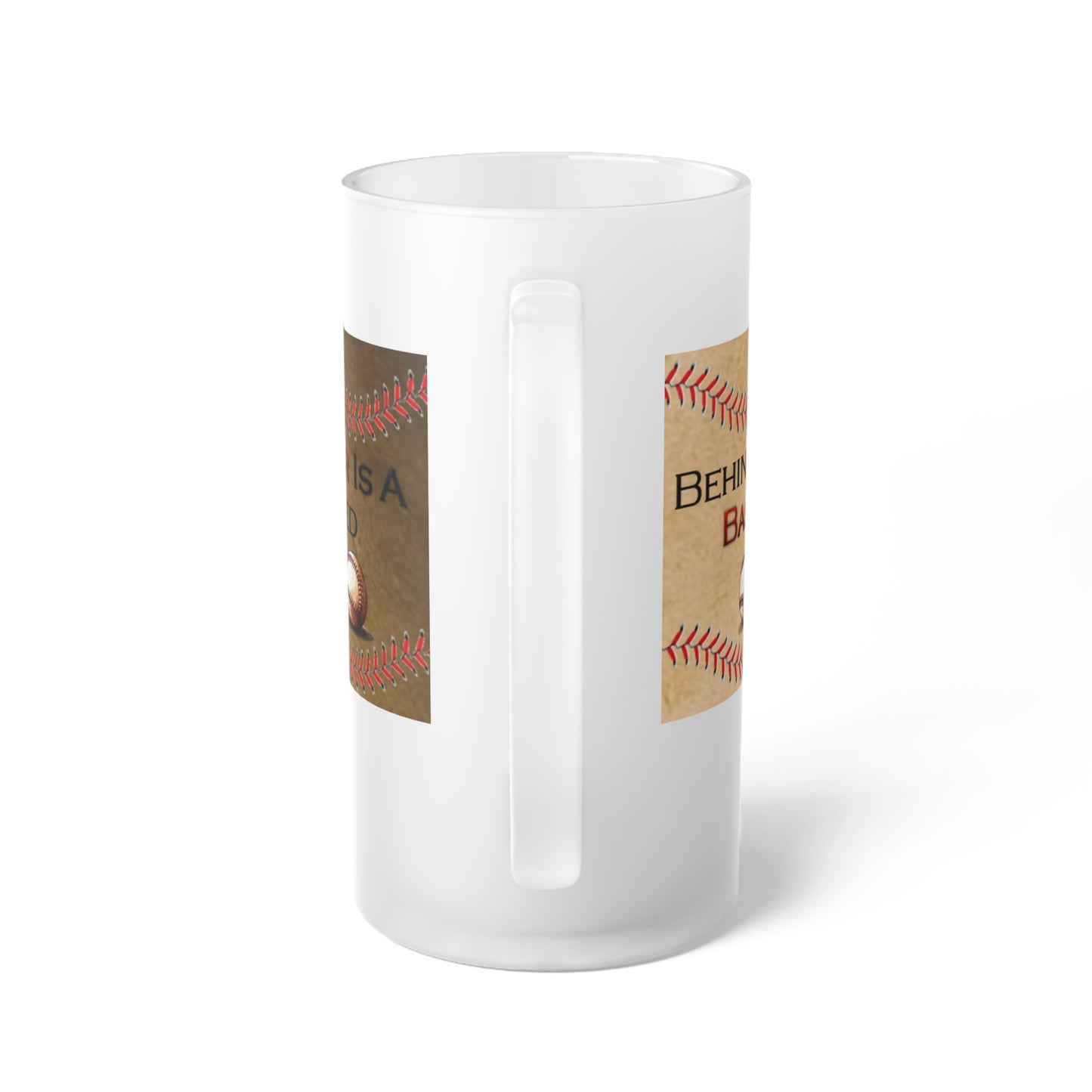 Baseball Dad - Frosted Glass Beer Mug- Father's Day