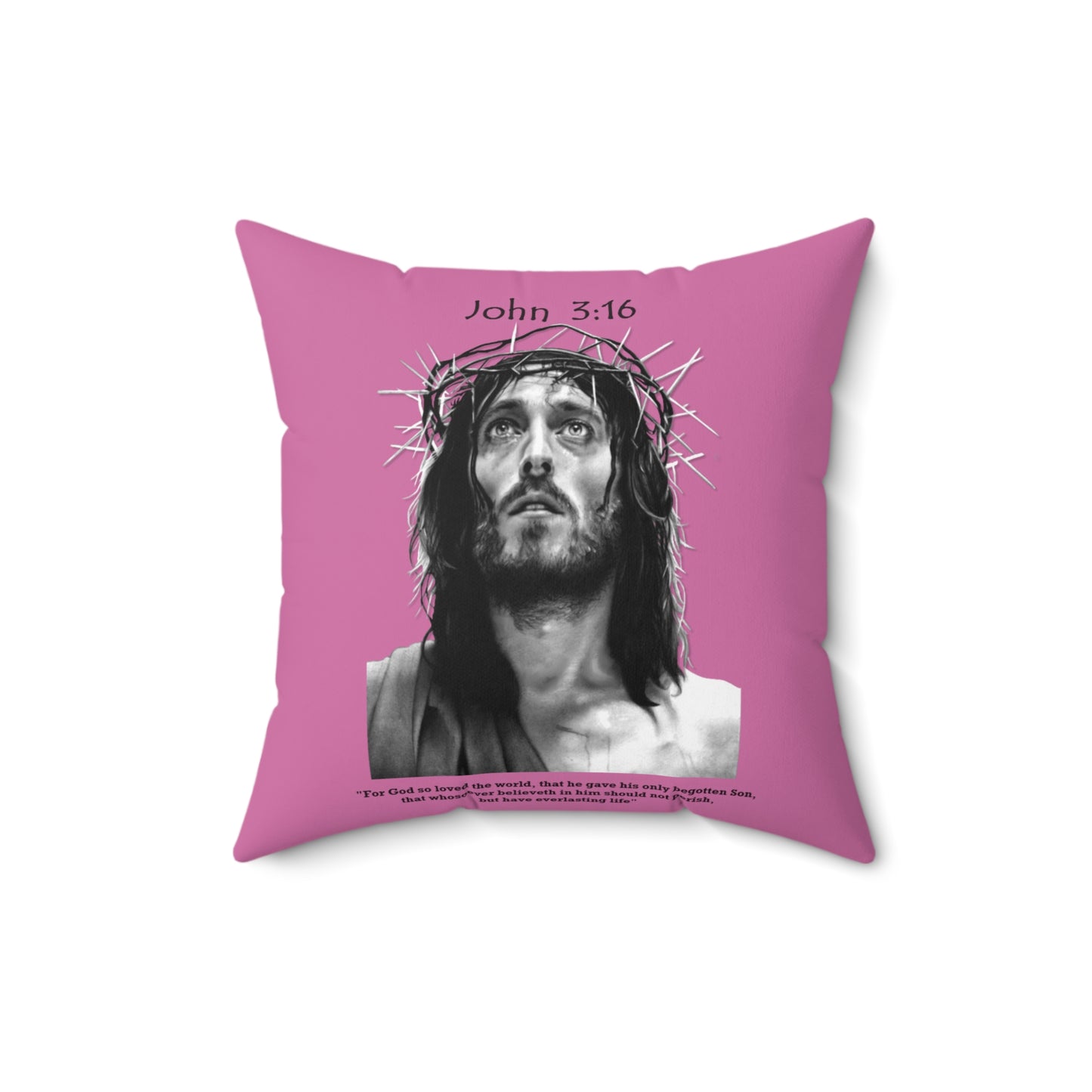 John 3:16 - Faux Suede Square Pillow - Easter