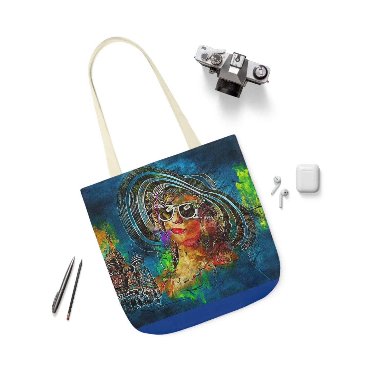 Russian Woman - Canvas Tote Bag, 5-Color Straps