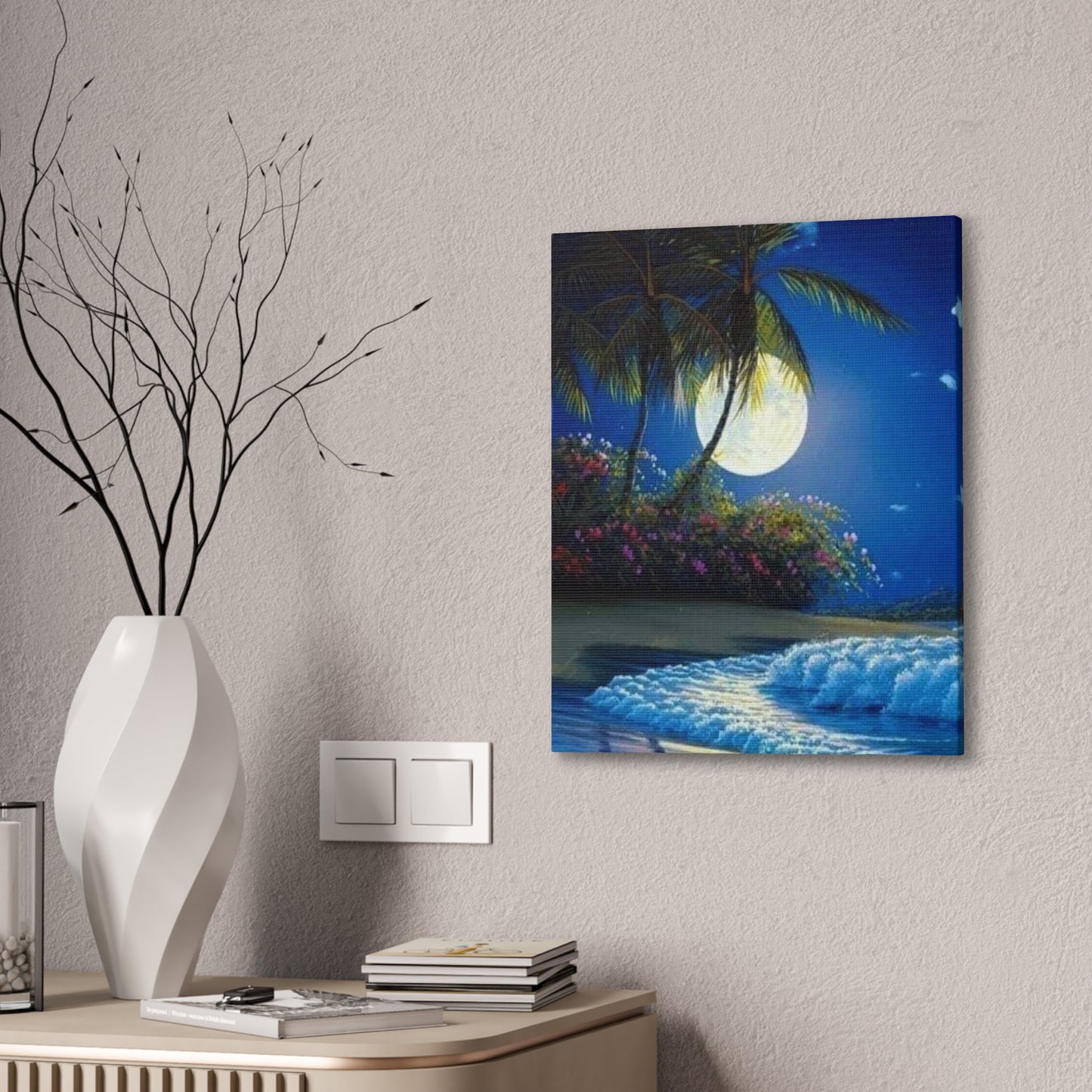 Desert Island Moon Light - Canvas Stretched, 0.75"