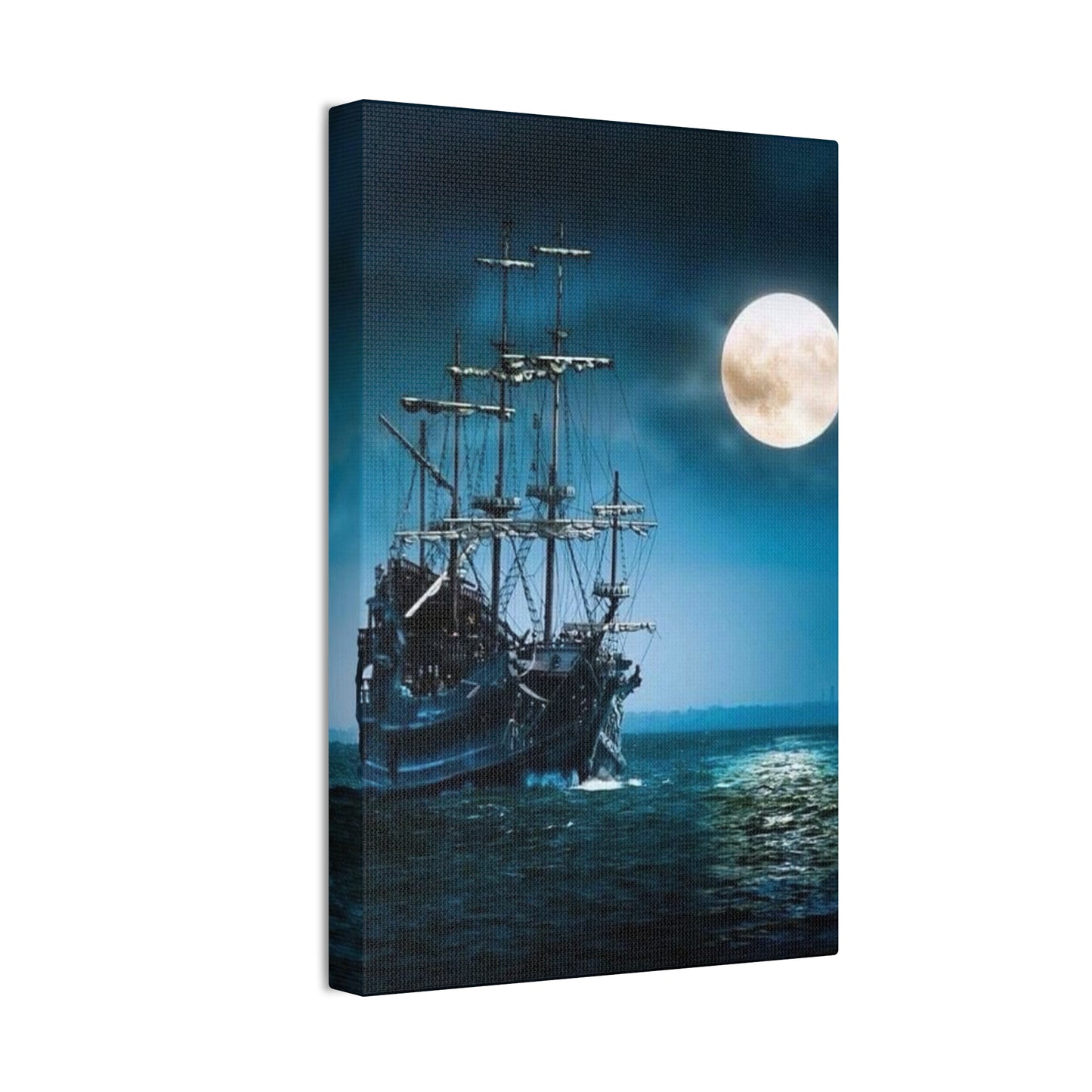 At Sea by Moonlight - Canvas Stretched, 0.75"