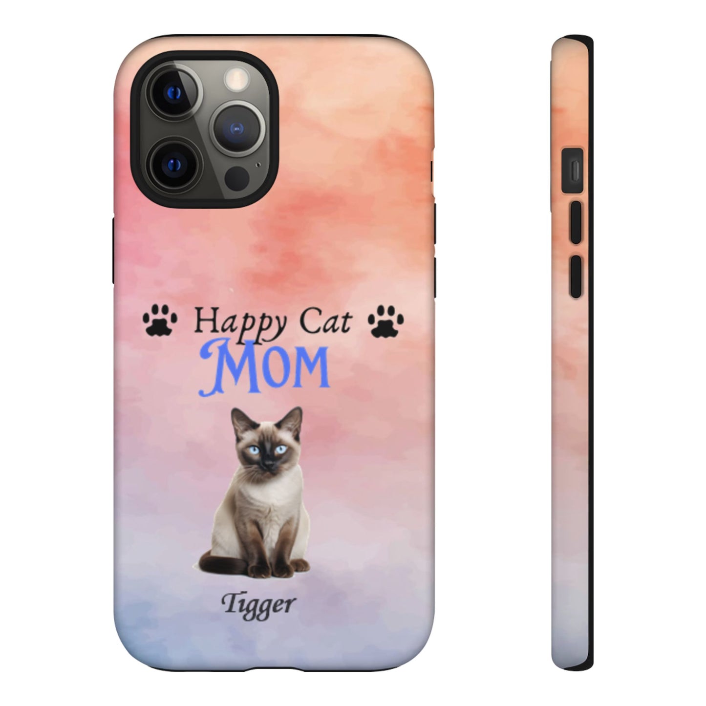 Happy Cat Mom - Personalized - Whimsical Phone Cases - Mother's Day