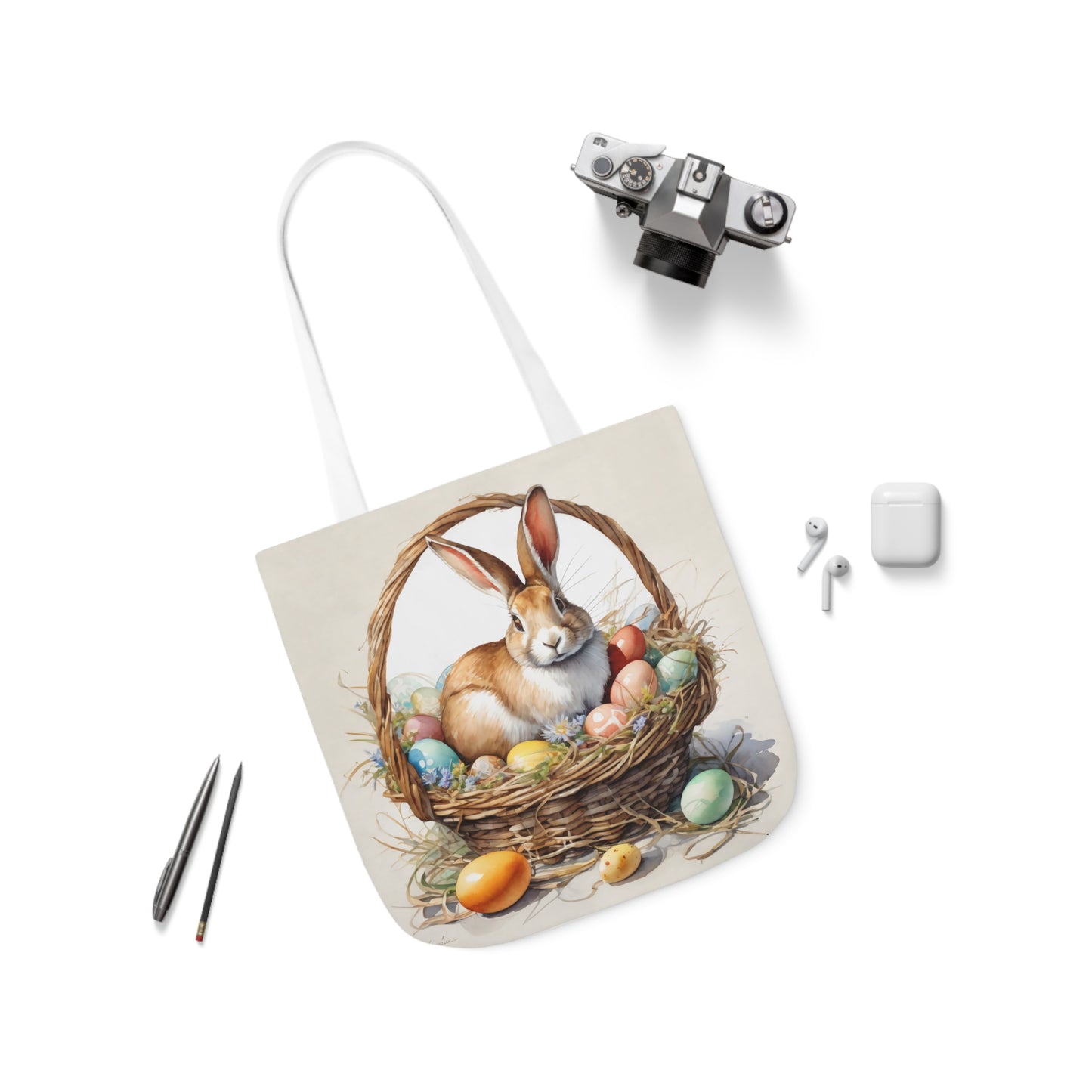 Easter - Canvas Tote Bag, 5-Color Straps -