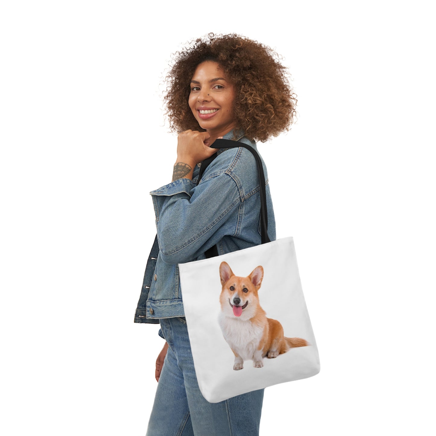 Corgi 1 - Canvas Tote Bag, 5-Color Straps