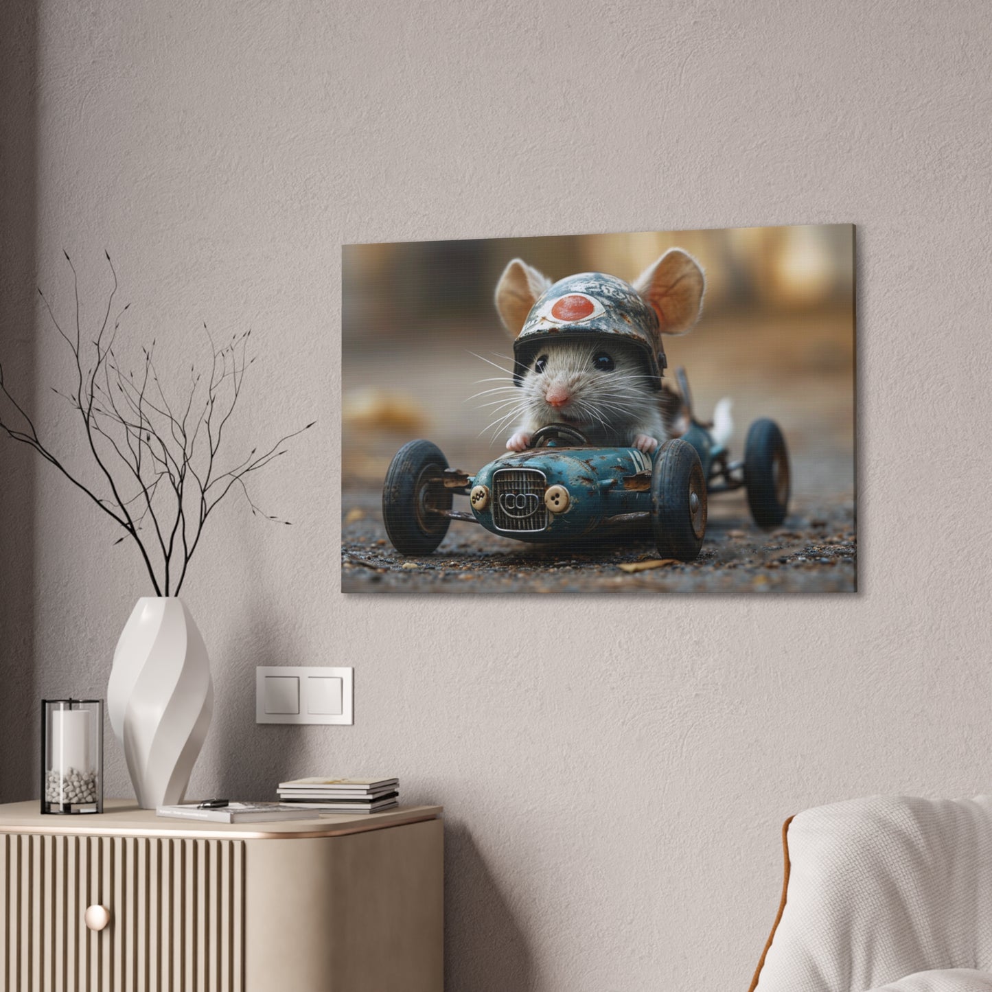 Mouse Racer - Canvas Stretched, 0.75"