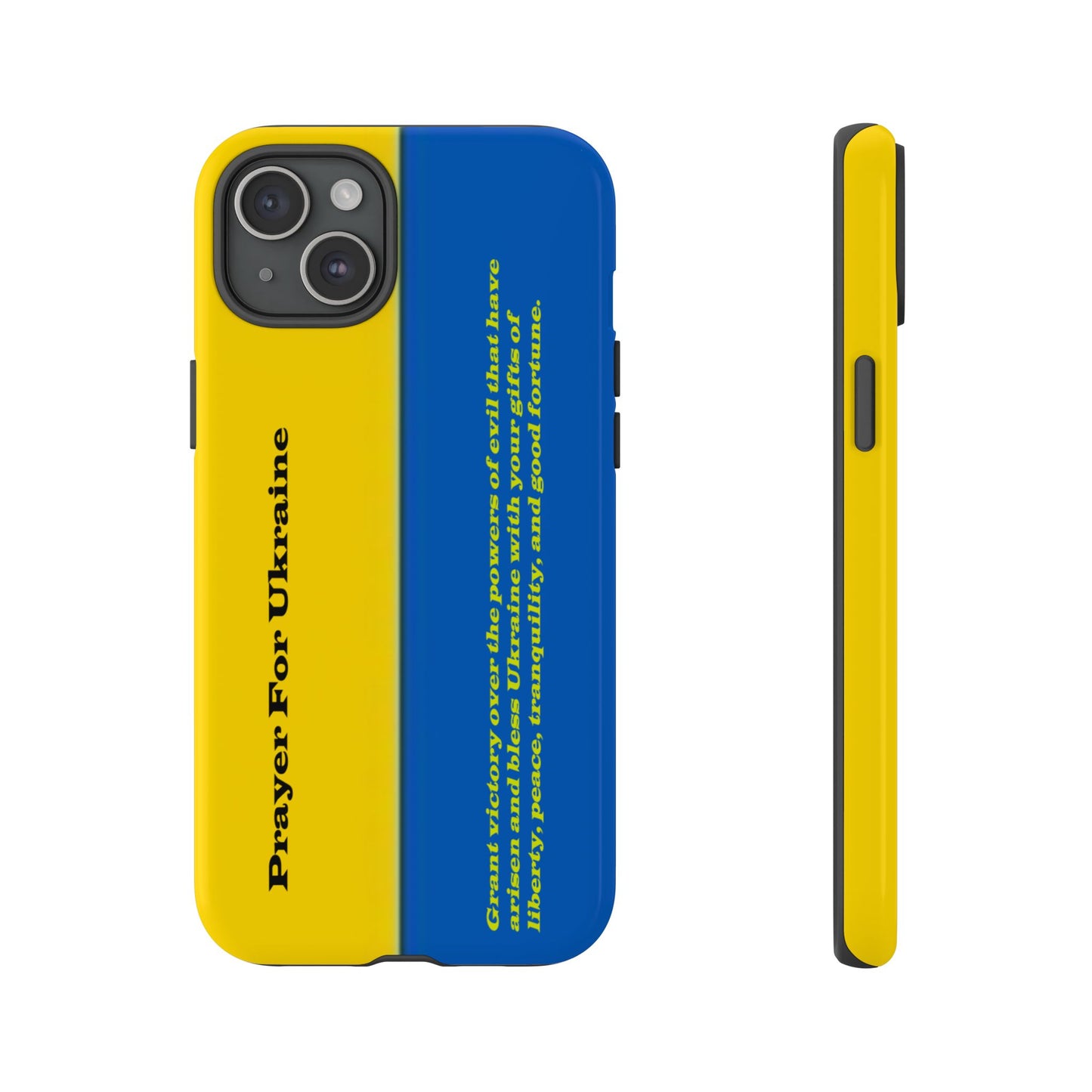 Flag of Ukraine with Prayer - Flag Phone Cases