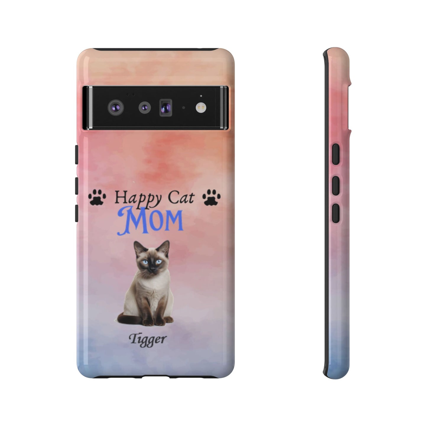 Happy Cat Mom - Personalized - Whimsical Phone Cases - Mother's Day