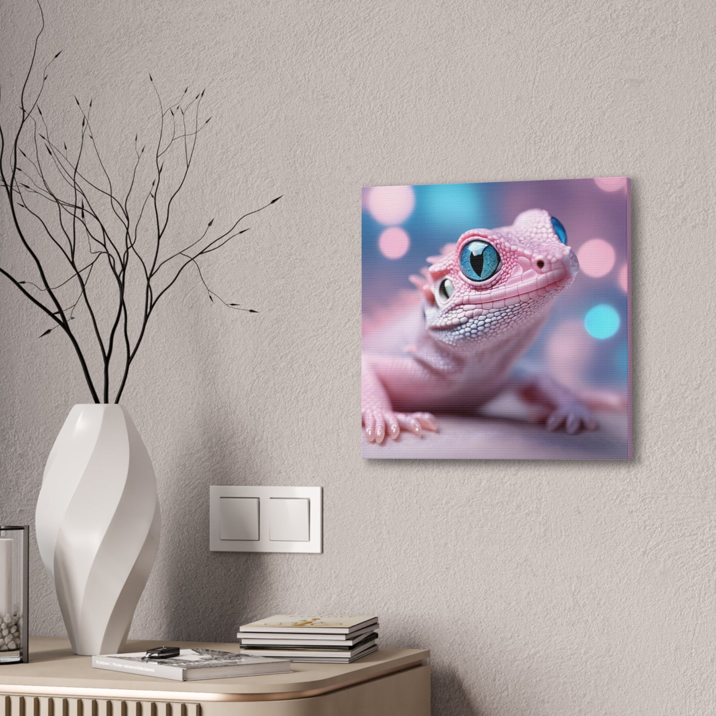 Pink Lizard - Canvas Stretched, 0.75"