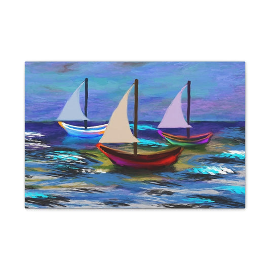 Sail Boats - Pastel _ Canvas Stretched, 0.75"