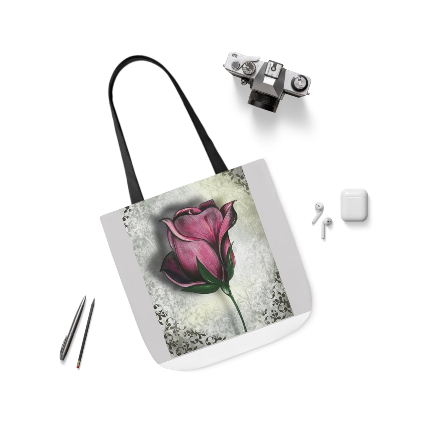 Rose - Canvas Tote Bag, 5-Color Straps