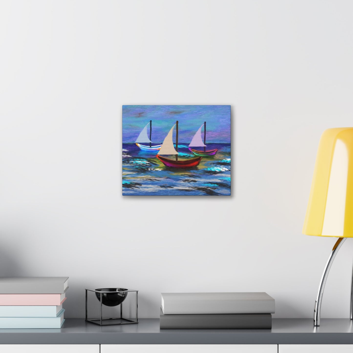 Sail Boats - Pastel _ Canvas Stretched, 0.75"