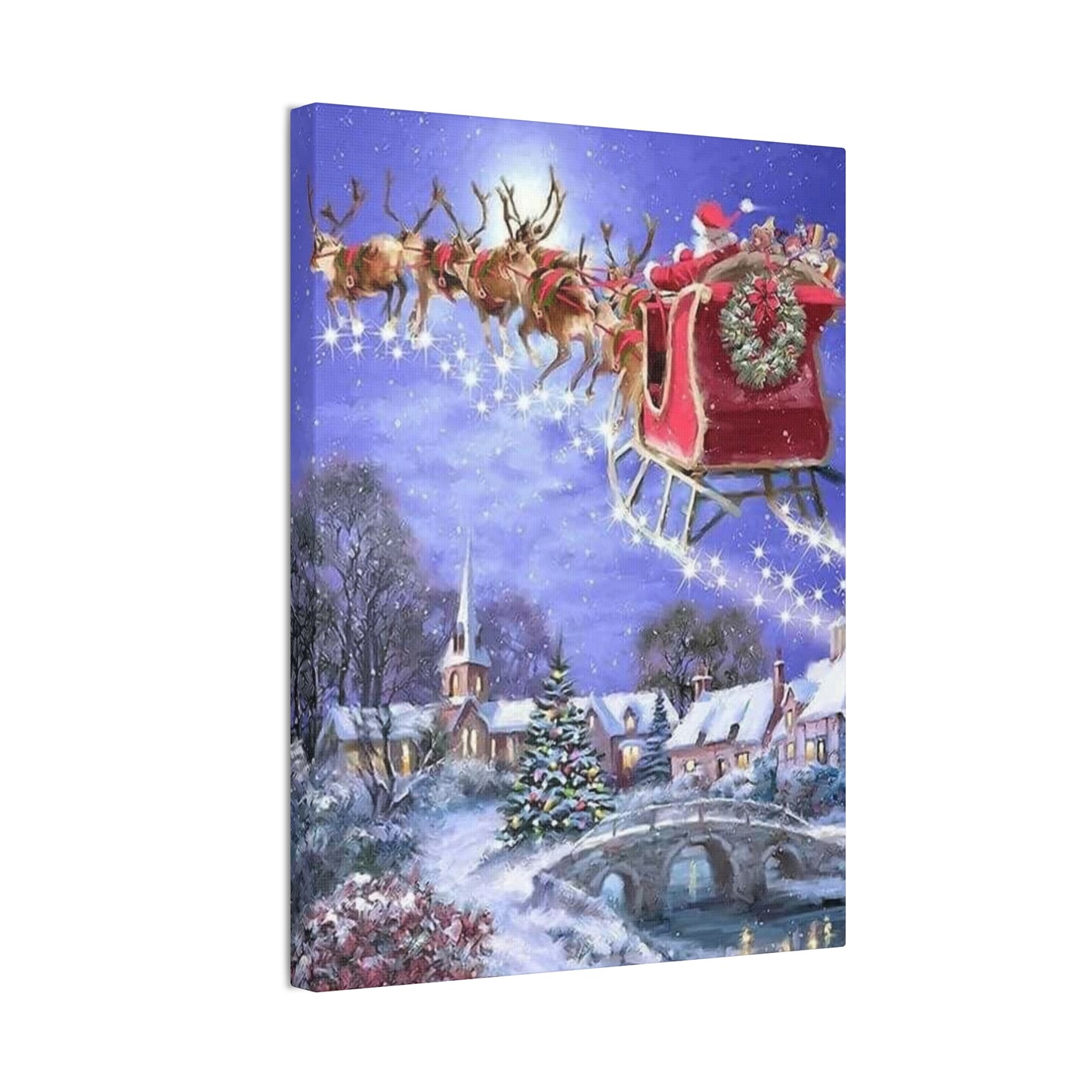 Santa's Coming - Canvas Stretched, 0.75" Christmas