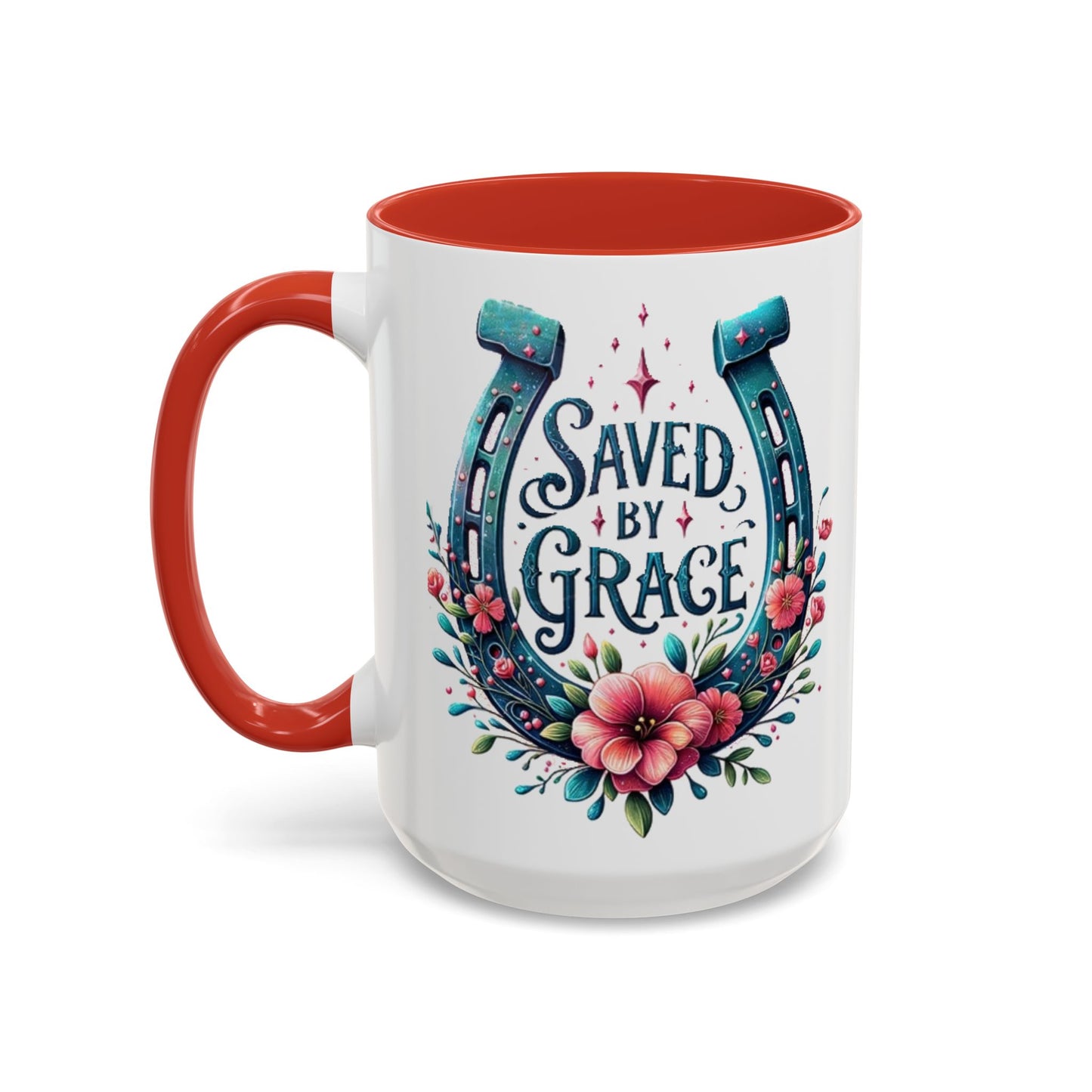 Saved by Grace - Accent Coffee Mug (11, 15oz) - Easter - Mother's Day - Father's Day